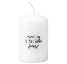 Mini kaarsje met tekst Vandaag is het jouw feestje