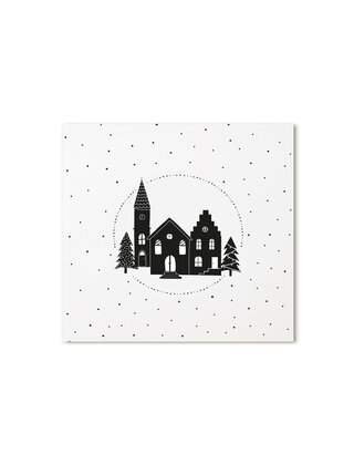 Kerst cadeaukaartje kerkje