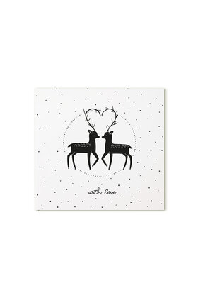 Kerst cadeaukaartje hertjes