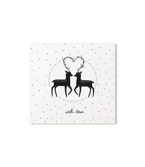Minikaartje wit hertjes