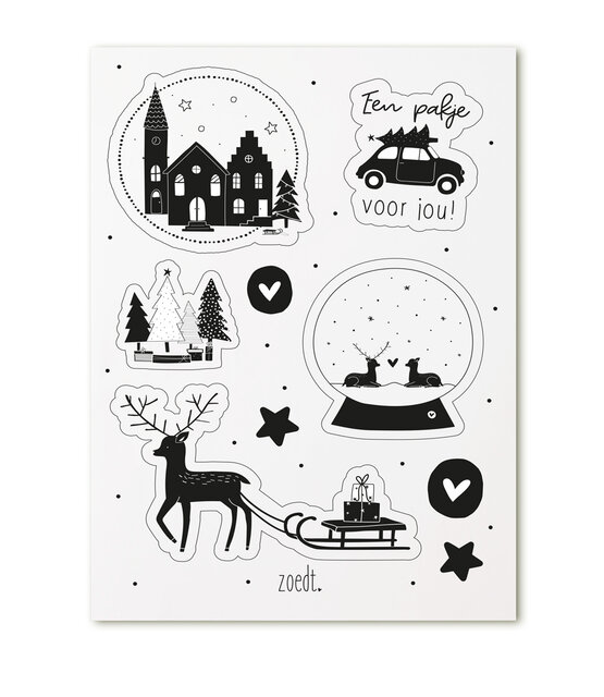 Setje van verschillende kerststickers