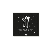 Minikaartje zwart Van Sint en Piet