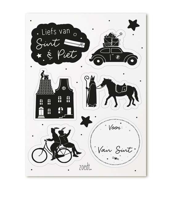 2 velletjes met Sinterklaas cadeautstickers