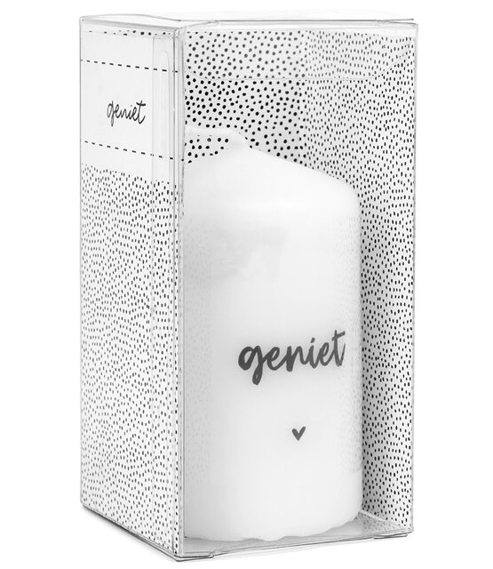Cadeau: mini kaars 'Geniet' in cadeauverpakking Cadeau: mini kaars 'Geniet' in cadeauverpakking