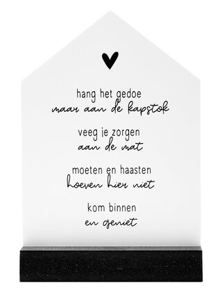 Huisje met gedichtje 'Kom binnen en geniet' - 11cm