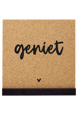 Zoedt Poster kurk vierkant met tekst 'Geniet'