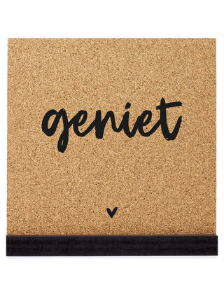 Poster kurk vierkant met tekst 'Geniet'
