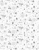 Rol cadeaupapier verjaardag wit zwart  50x300cm Rol cadeaupapier verjaardag wit zwart  50x300cm