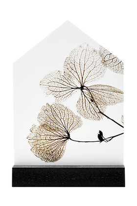 Huisje met gedroogde bladeren - 11cm