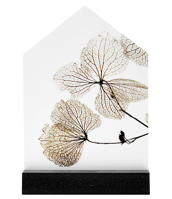 Huisje met gedroogde bladeren - 11cm