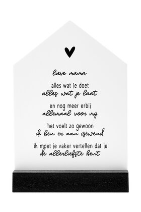 Huisje met gedichtje voor de allerliefste mama - 11cm