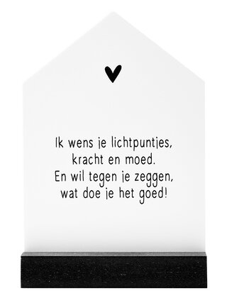 Huisje met gedichtje 'Ik wens je lichtpuntjes' - 11cm