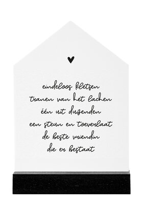 Huisje met gedichtje  voor de liefste vriendin - 11cm