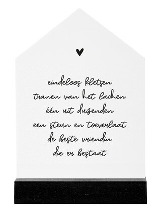 Huisje met gedichtje  voor de liefste vriendin - 11cm