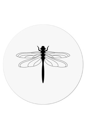 Muurcirkel (binnen) wit met Libelle - 30cm