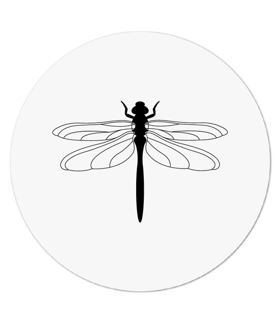 Muurcirkel  wit met Libelle