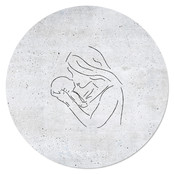 Muurcirkelbetonlook moeder met kind