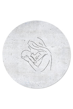 Muurcirkel (binnen) betonlook moeder met kind - 3 formaten