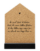 Huisje kurk met gedicht 'De wind laat ik buiten' - 11cm