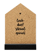 Huisje kurk met  tekst Lach, durf, straal, geniet' - 20cm Huisje kurk met  tekst Lach, durf, straal, geniet' - 20cm