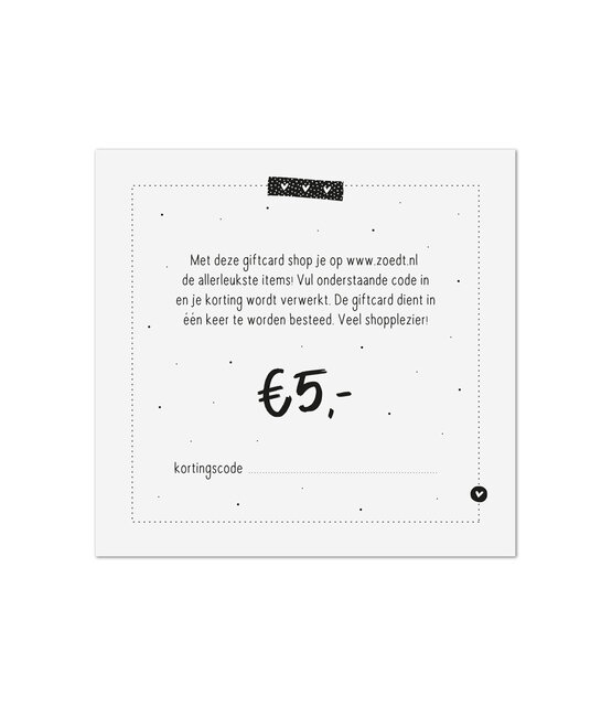 Cadeaubon of cadeaukaart twv €5 Cadeaubon of cadeaukaart twv €5