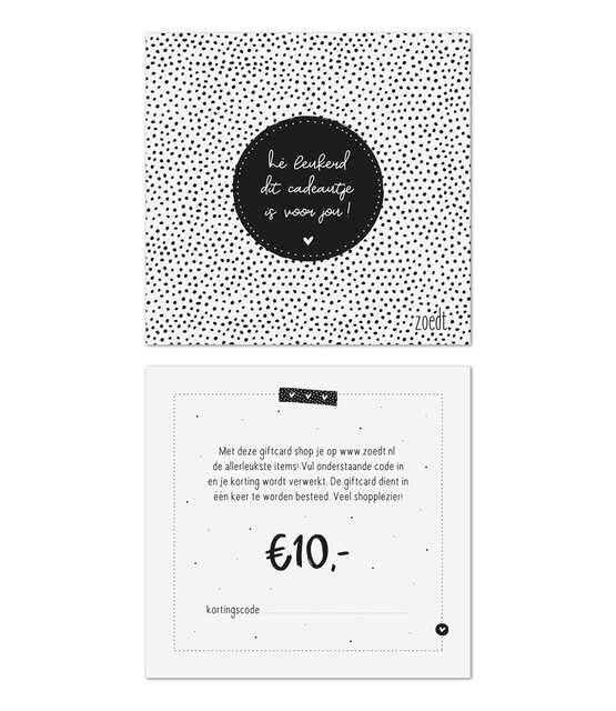 Cadeaubon of cadeaukaart twv €10 Cadeaubon of cadeaukaart twv €10