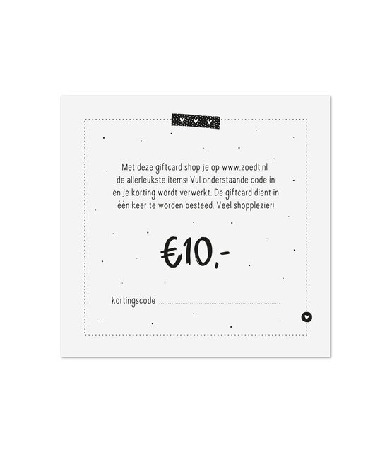 Cadeaubon of cadeaukaart twv €10 Cadeaubon of cadeaukaart twv €10