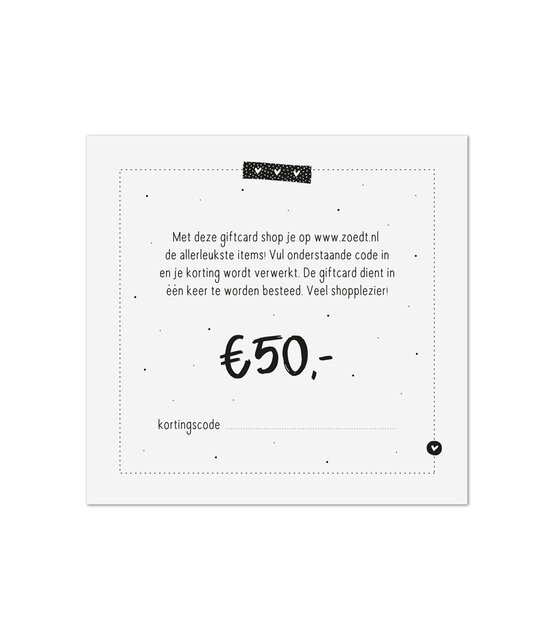 Cadeaubon of cadeaukaart twv €50