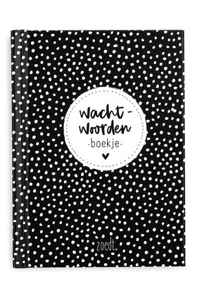 Wachtwoordenboekje met zwart wit dots patroon