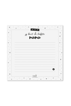 Notitieblok met tekst 'Jij bent de liefste mama'