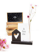 Moederdag cadeau -Kaarthouder met vaasje en houten kaartje