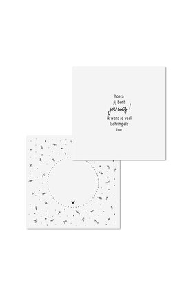 Wenskaart met tekst 'Hoera jij bent jarig...' - met bedrukte envelop