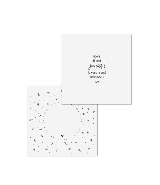 Wenskaart met tekst 'Hoera jij bent jarig...' - met bedrukte envelop