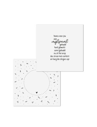 Wenskaart Hoera mijlpaal gehaald! - met bedrukte envelop