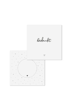 Wenskaart met tekst 'Bedankt' - met bedrukte envelop