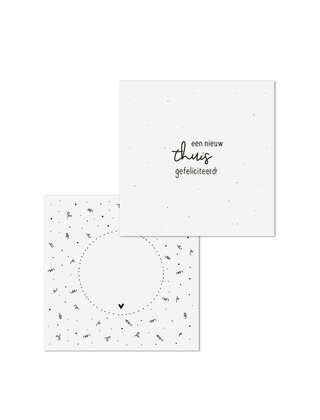 Wenskaart met tekst 'Een nieuw thuis gefeliciteerd' - met bedrukte envelop
