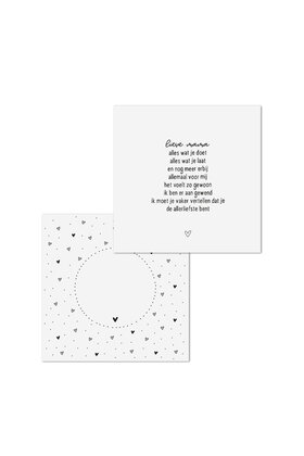 Wenskaart met gedicht 'Lieve mama' - met bedrukte envelop