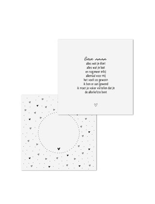 Wenskaart met gedicht 'Lieve mama' - met bedrukte envelop