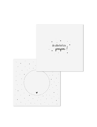 Wenskaart met tekst 'de allerliefste papa' - met bedrukte envelop