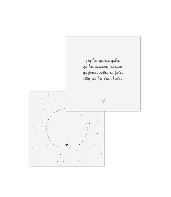 Wenskaart met tekst 'Zeg het gewone gedag...' - met bedrukte envelop