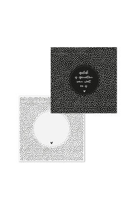 Wenskaart met tekst 'Geluk is genieten van wat er is' - met bedrukte envelop