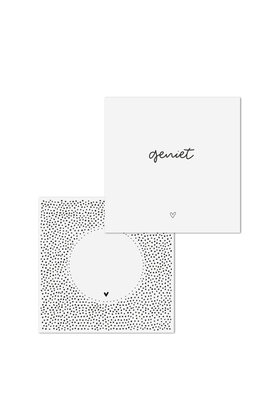 Wenskaart met tekst 'Geniet' - met bedrukte envelop