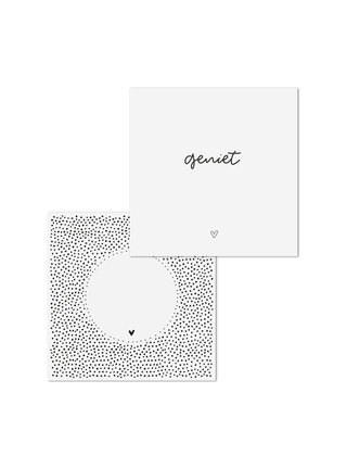 Wenskaart met tekst 'Geniet' - met bedrukte envelop