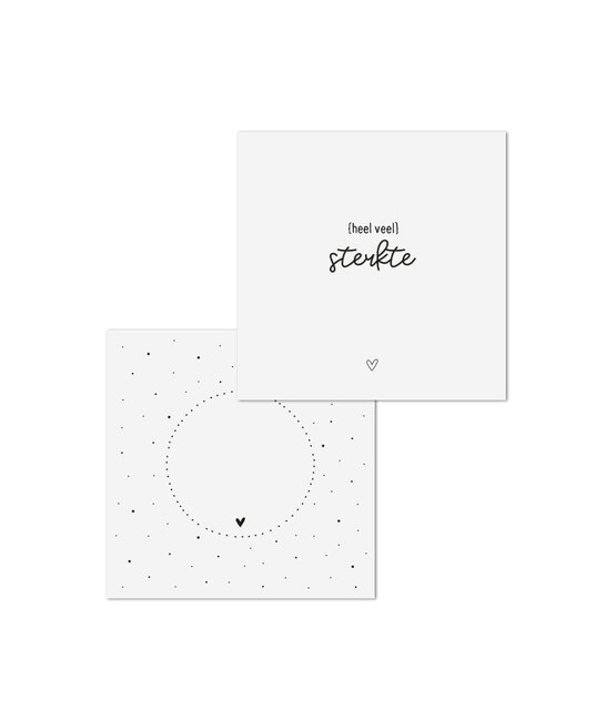 Wenskaart met tekst 'Heel veel sterkte' - met bedrukte envelop