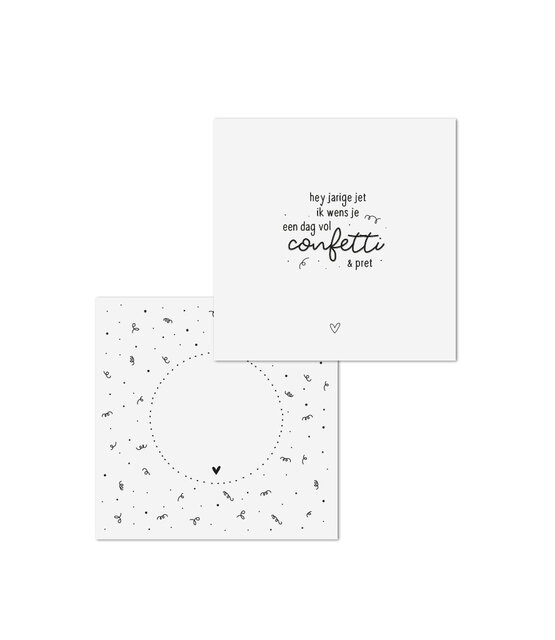 Wenskaart met tekst 'Hey jarige jet...'  - met bedrukte envelop