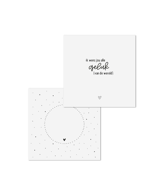 Wenskaart met tekst 'Ik wens jou alle geluk' - met bedrukte envelop