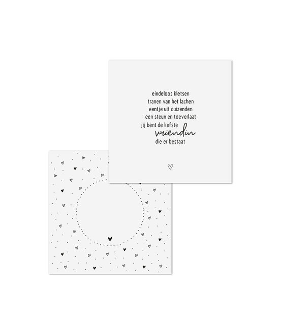 Wenskaart met gedicht vriendin  - met bedrukte envelop