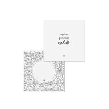 Wenskaart met tekst 'Mijn hart giechelt van geluk' - met bedrukte envelop