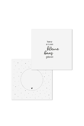 Wenskaart met tekst 'Hoera kleine baas geboren' - met bedrukte envelop