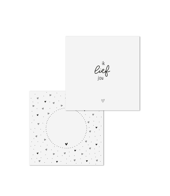 Wenskaart met tekst 'Ik lief jou' - met bedrukte envelop Wenskaart met tekst 'Ik lief jou' - met bedrukte envelop